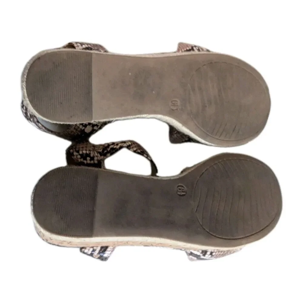 Michael by Michael Shannon Snake Print Espadrille Wedge Sandals - Size 6.5 - Picture 7 of 8